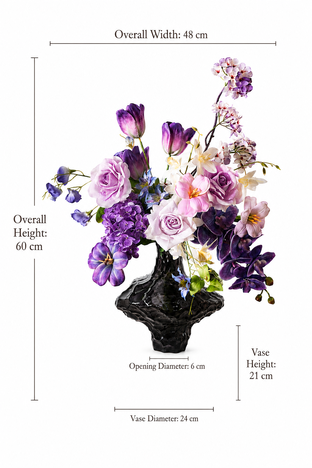 Purple Orchid Arrangement - Glass Vase