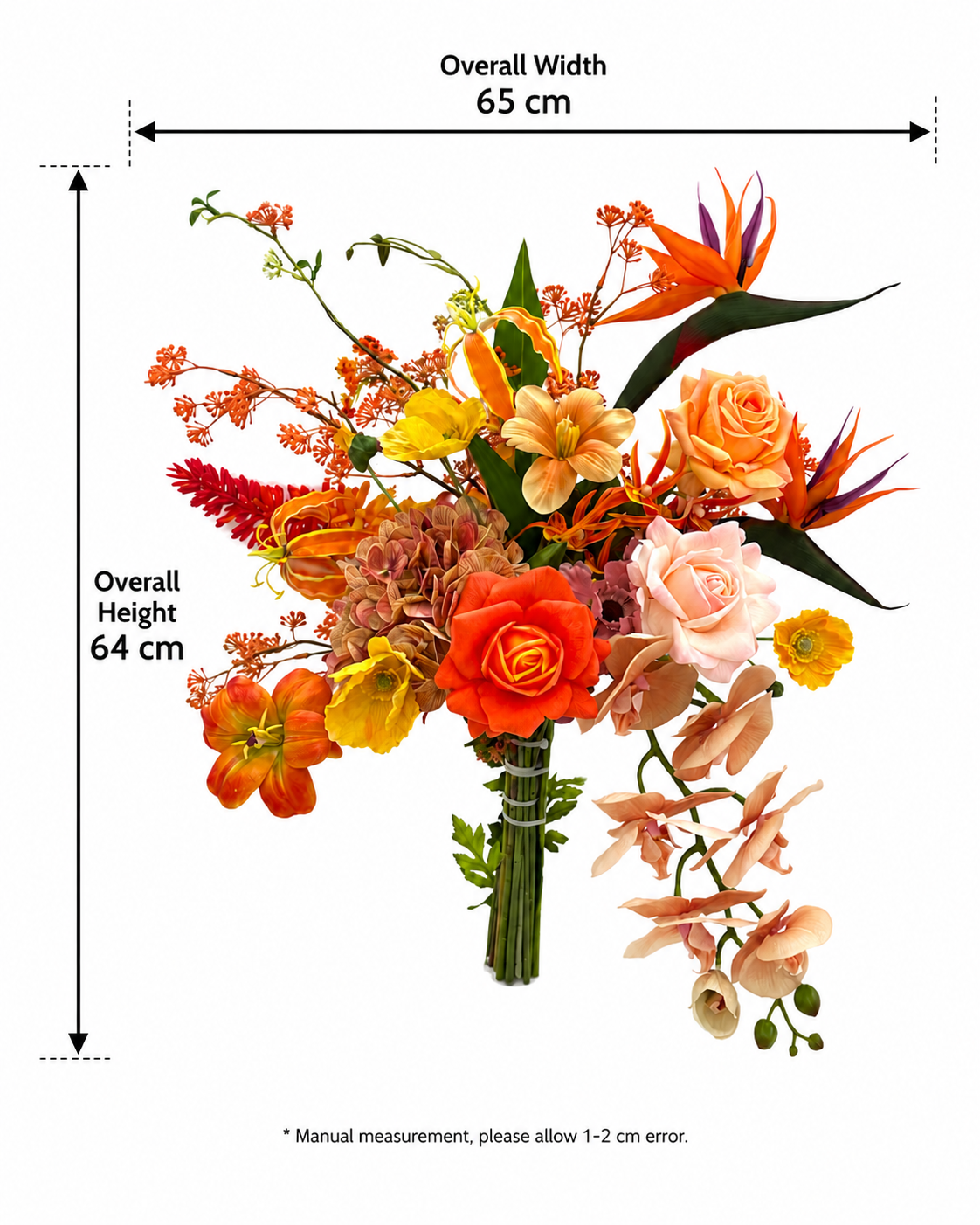 Orange Bird of Paradise Artificial Flower Bouquet