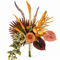 Orange Dahlia & Anthurium Tropical Artificial Flower Bouquet – Luxury Faux Flowers for Modern Home Decor